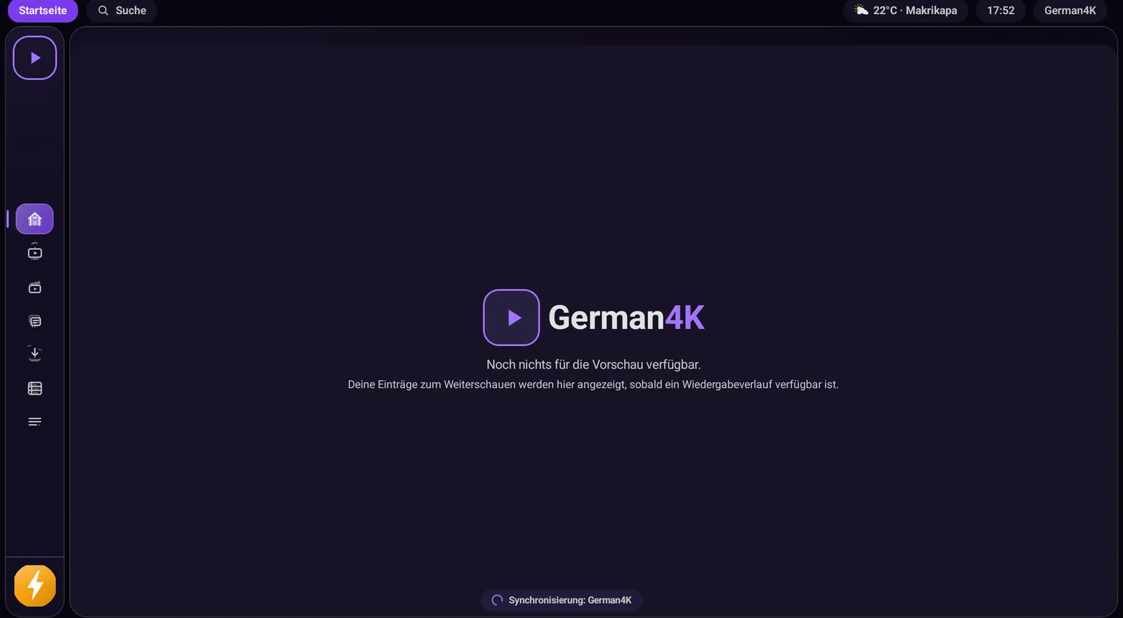 Startseite von German4K Ultra mit Seitenleiste und Weiterschauen-Bereich